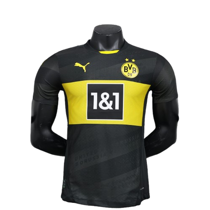 Camiseta Borussia Dortmund alternativa 2024/2025 vista sobre fondo blanco