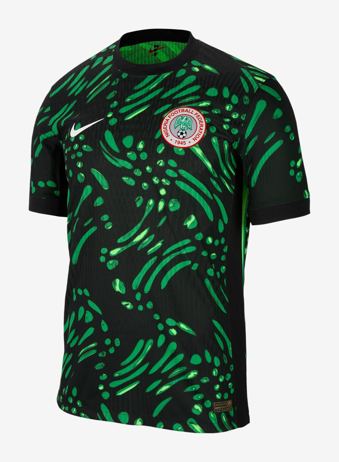 Camiseta Nigeria alternativa 2024 vista sobre fondo blanco