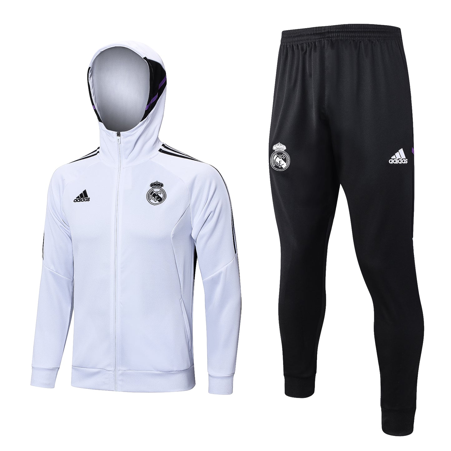 Conjunto Real Madrid Canguro 2023/2024 vista sobre fondo blanco