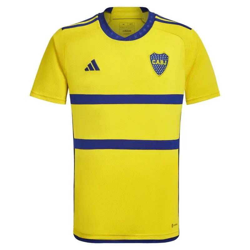 Camiseta Boca Juniors alternativa 2023/2024 vista sobre fondo blanco