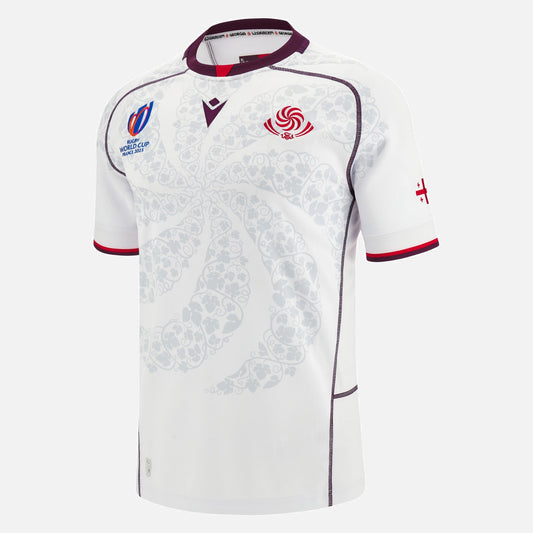 Camiseta Rugby Georgia alternativa - RWC '23 vista sobre fondo blanco