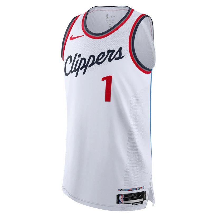 Camiseta Los Angeles Clippers Associaton Ed. 2024/2025 vista sobre fondo blanco