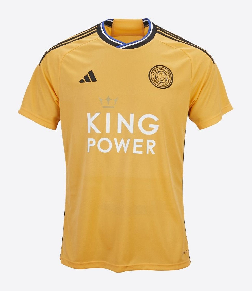 Camiseta Leicester City Tercera 2023/2024 vista sobre fondo blanco