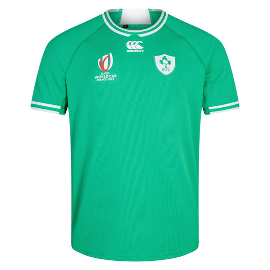 Camiseta Rugby Irlanda local - RWC '23 vista sobre fondo blanco