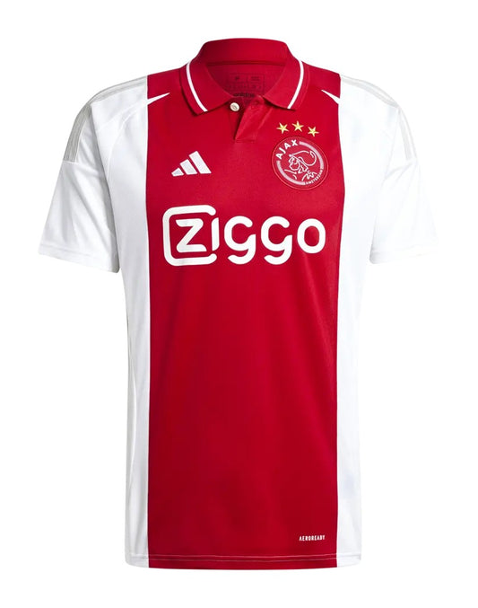 Camiseta Ajax local 2024/2025 vista sobre fondo blanco