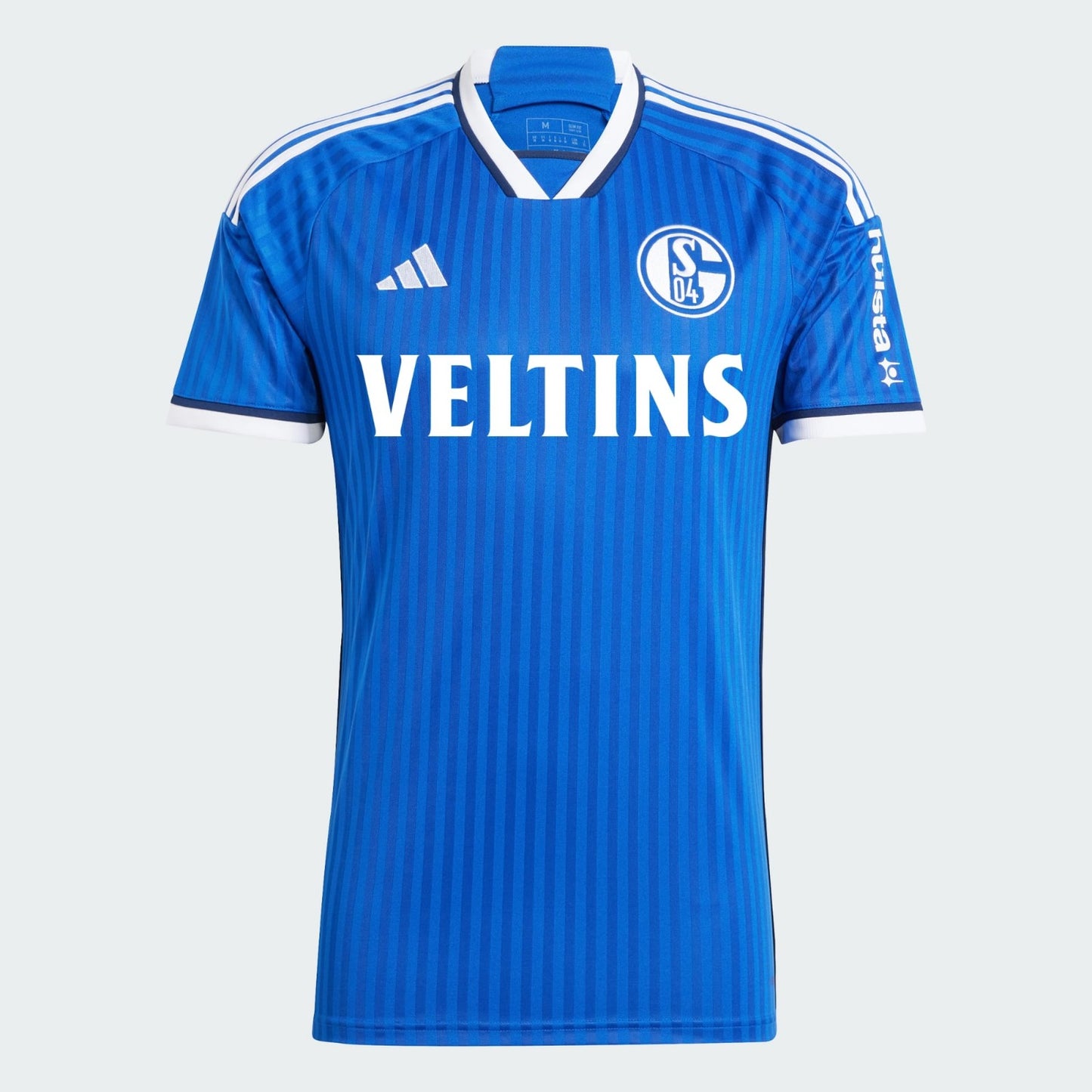 Camiseta Schalke 04 local 2023/2024 vista sobre fondo blanco