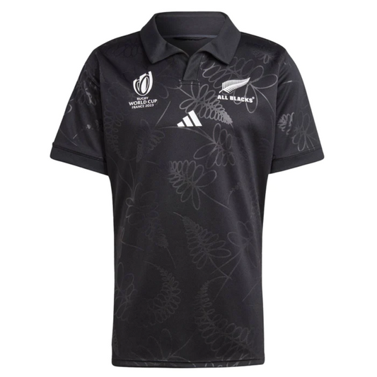 Camiseta Rugby All Blacks local - RWC '23 vista sobre fondo blanco