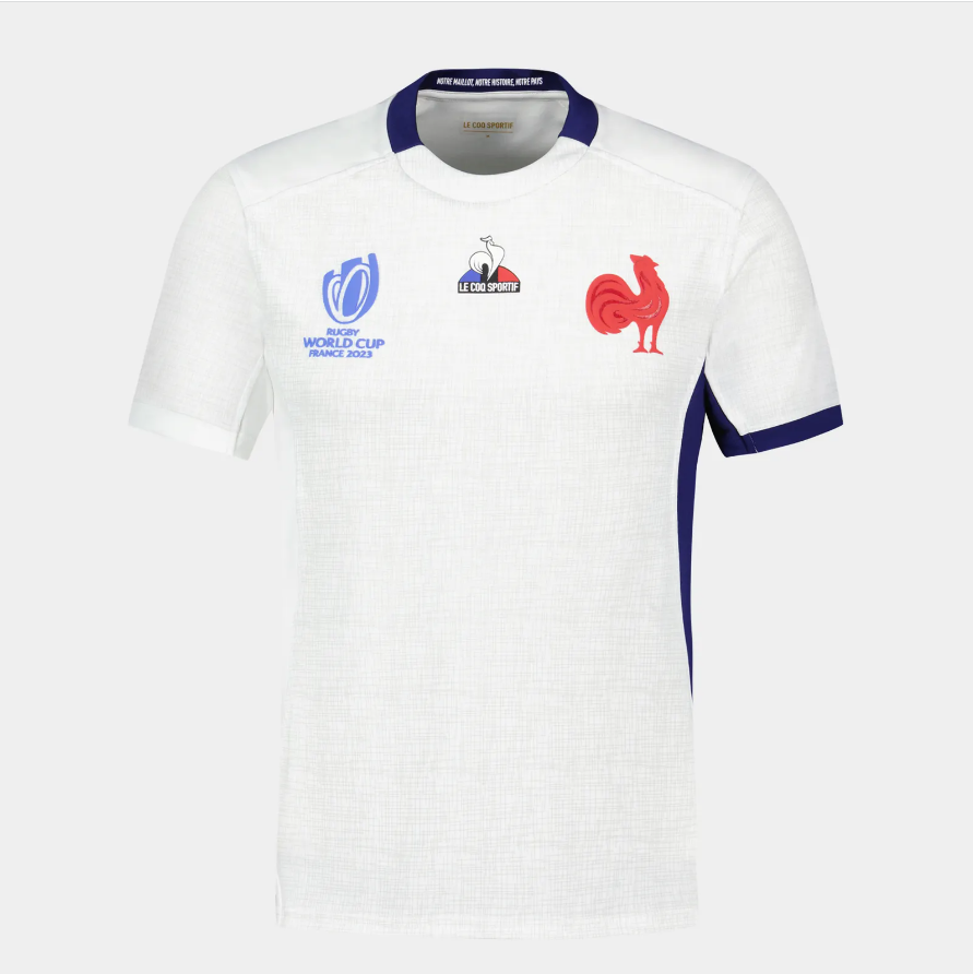 Camiseta Rugby Francia alternativa - RWC '23 vista sobre fondo blanco