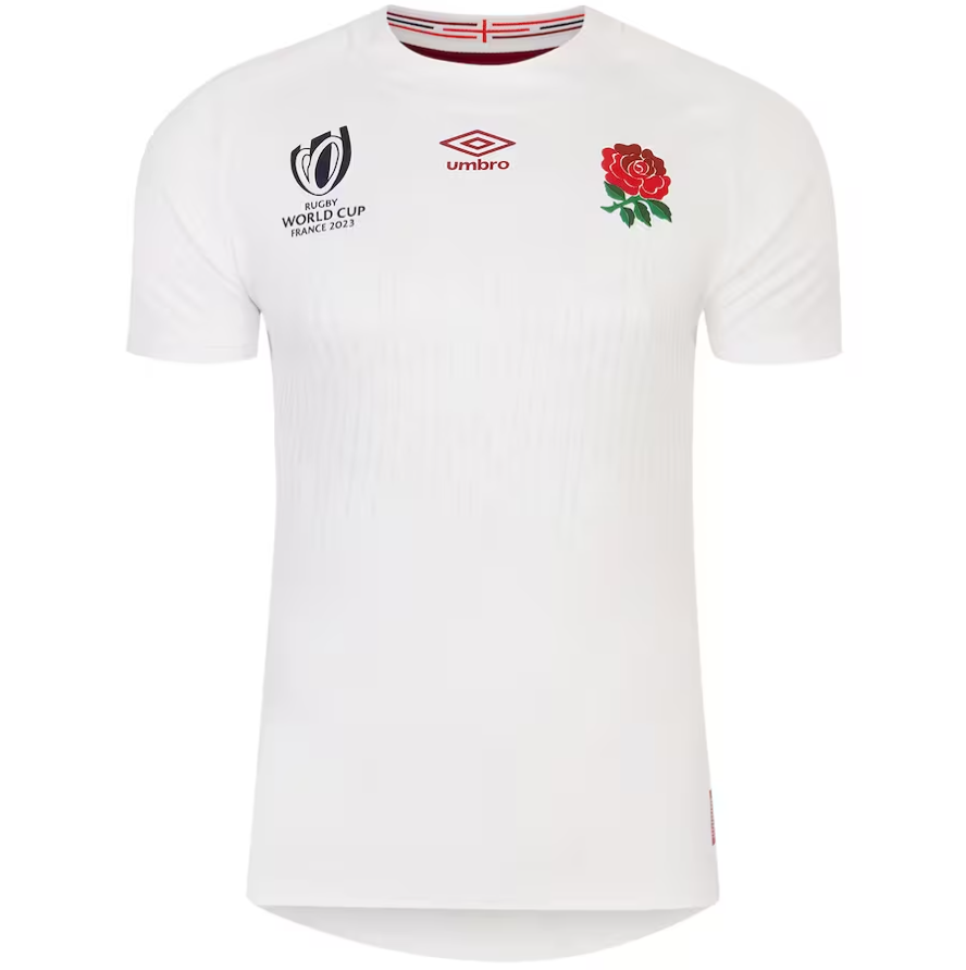 Camiseta Rugby Inglaterra local - RWC '23 vista sobre fondo blanco