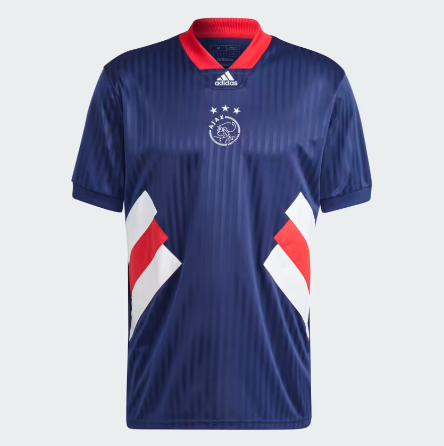 Camiseta Ajax local ed. Icons 2023 vista sobre fondo blanco