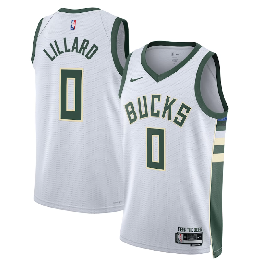 Camiseta Milwaukee Bucks 2023 vista sobre fondo blanco