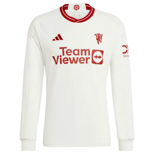 Camiseta Manchester United tercera 2023/2024 - Manga larga vista sobre fondo blanco