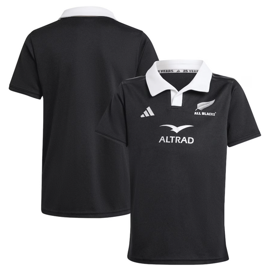 Camiseta Rugby All Blacks local 2024/2025 vista sobre fondo blanco