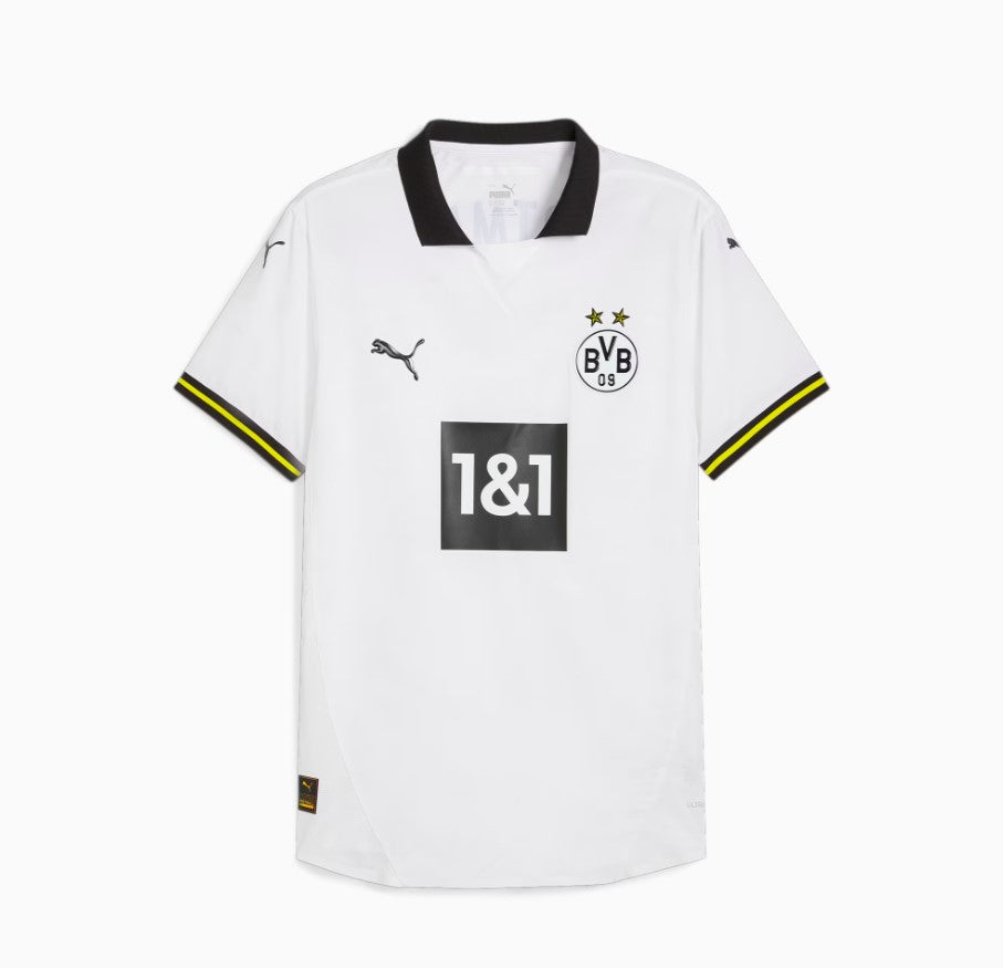 Camiseta Borussia Dortmund tercera 2024/2025 vista sobre fondo blanco