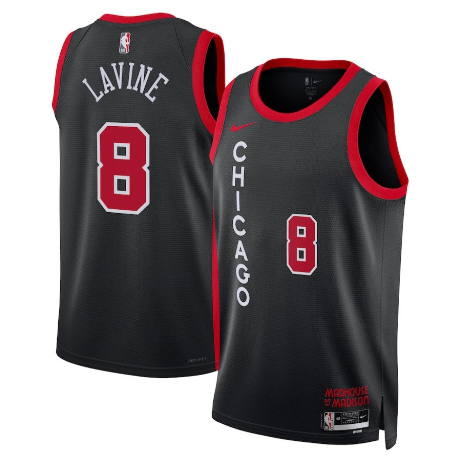 Camiseta Chicago Bulls City Ed. 2024 vista sobre fondo blanco