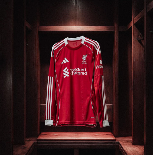 Camiseta Liverpool Local - 2025/26 - Manga Larga