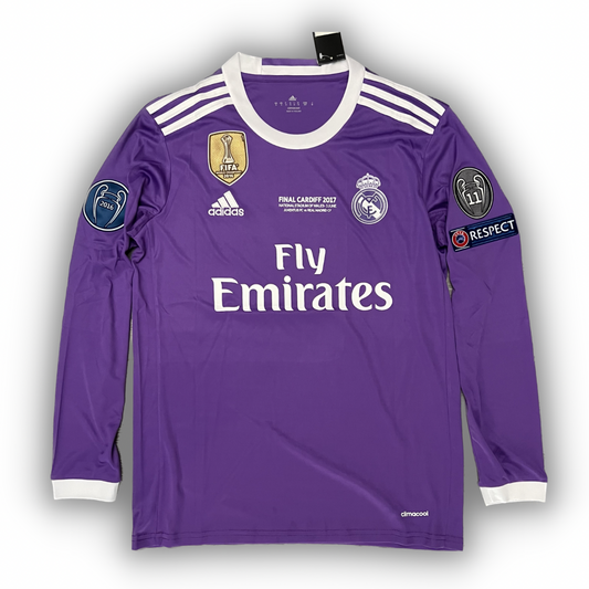 Camiseta Retro Real Madrid Manga Larga 2016-17 - Parches Champions