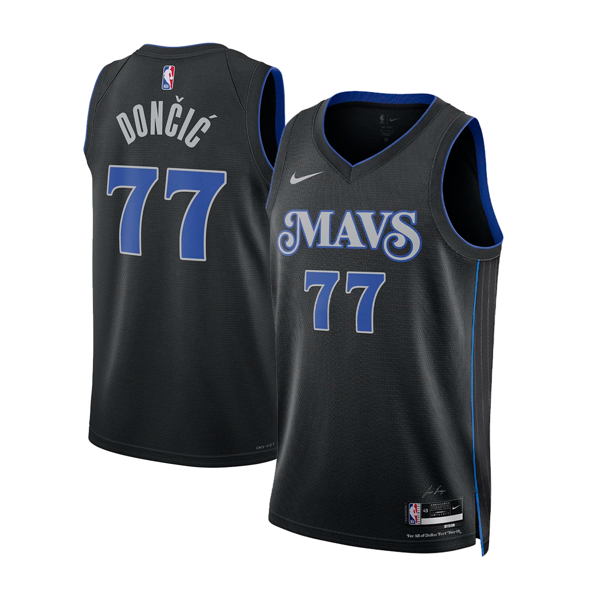 Camiseta Dallas Mavericks - Ed. City 2023/2024 vista sobre fondo blanco