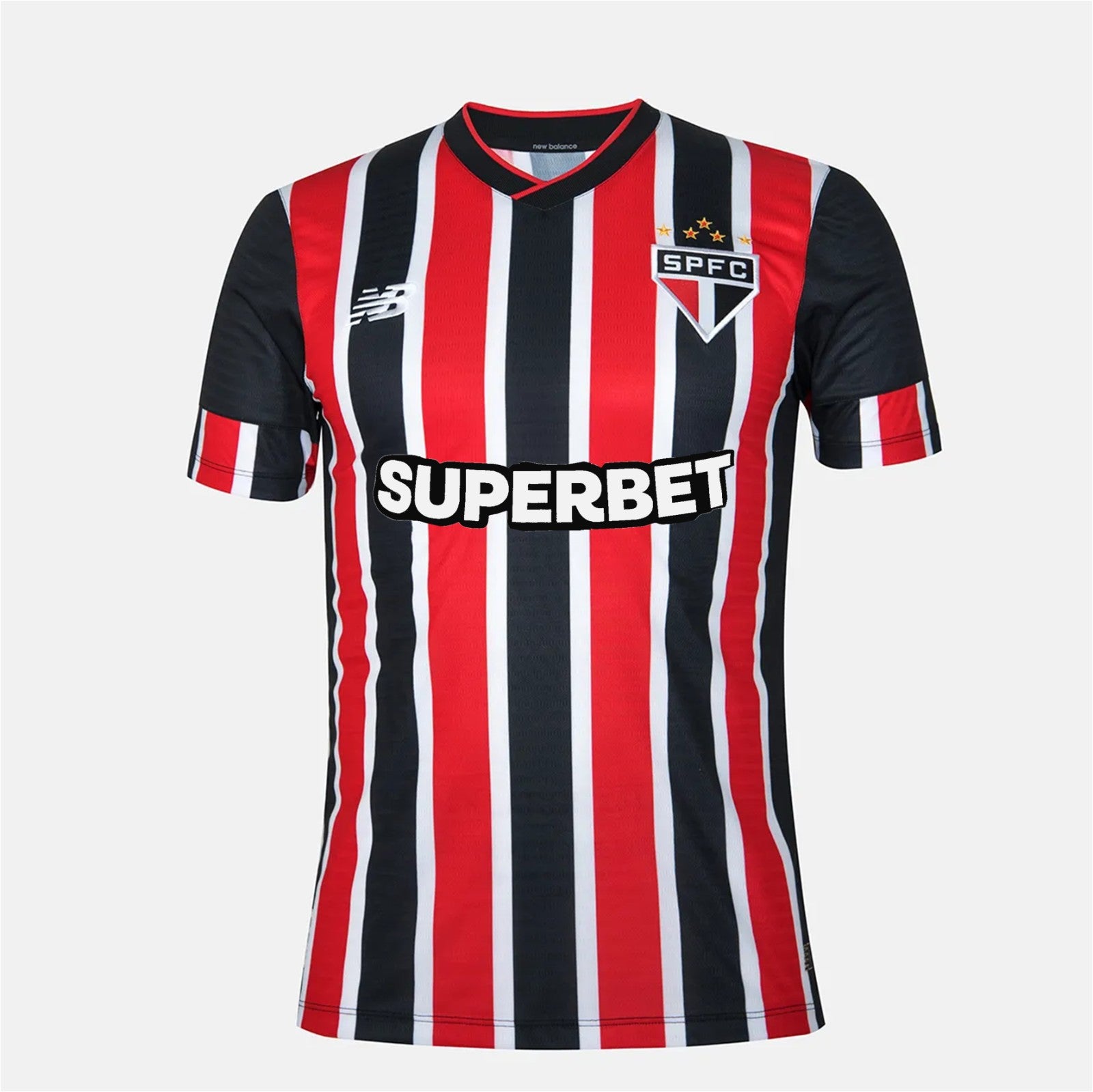 Camiseta Sao Paulo alternativa 2024/2025 vista sobre fondo blanco