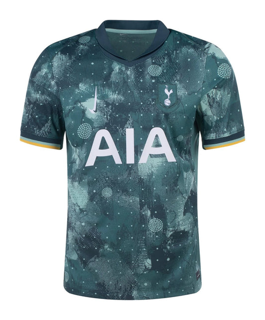 Camiseta Tottenham tercera 2024/2025 vista sobre fondo blanco