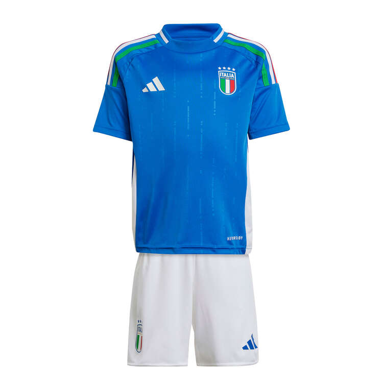 Camiseta + short Italia local 2024/2025 - NIÑOS vista sobre fondo blanco