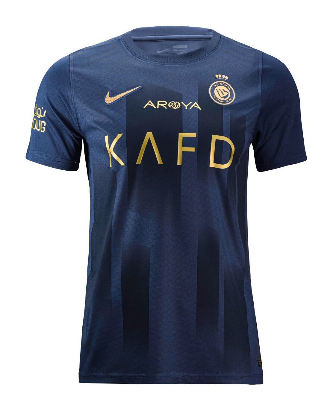 Camiseta Al-Nassr alternativa 2023/2024 vista sobre fondo blanco