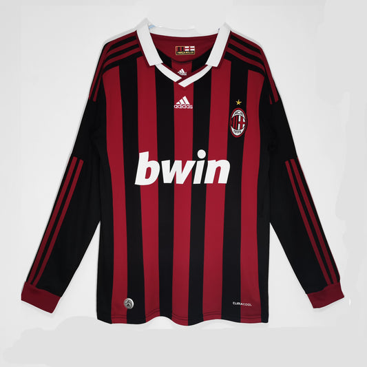 Camiseta AC Milan local Retro 2009/2010 - Manga larga ⚡