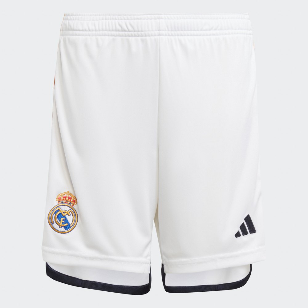 Short Real Madrid local 2023/2024 vista sobre fondo blanco
