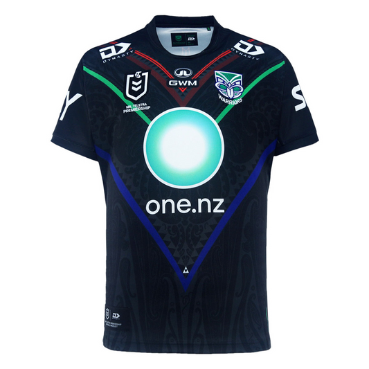 Camiseta Rugby New Zealand Warriors 2024 vista sobre fondo blanco