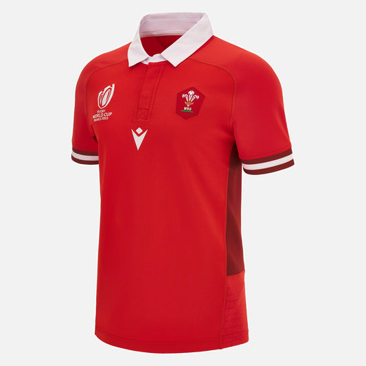 Camiseta Rugby Gales local - RWC '23 vista sobre fondo blanco