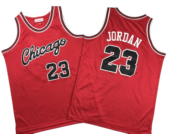 Camiseta NBA Niños Chicago Bulls roja 2022 vista sobre fondo blanco