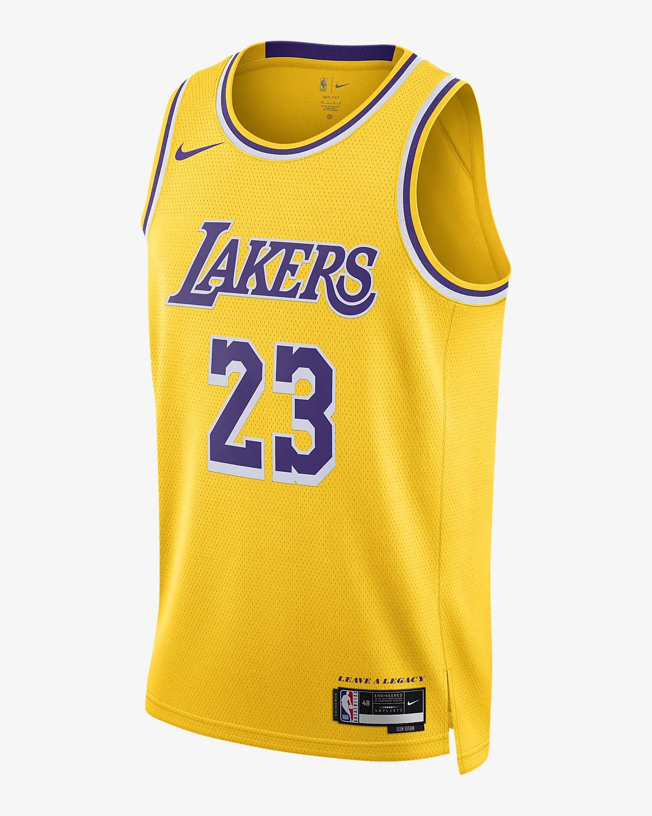 Camiseta NBA Los Angeles Lakers 2022 - NIÑOS vista sobre fondo blanco