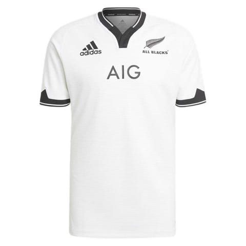 Camiseta Rugby All Blacks visitante 2023/2024 vista sobre fondo blanco