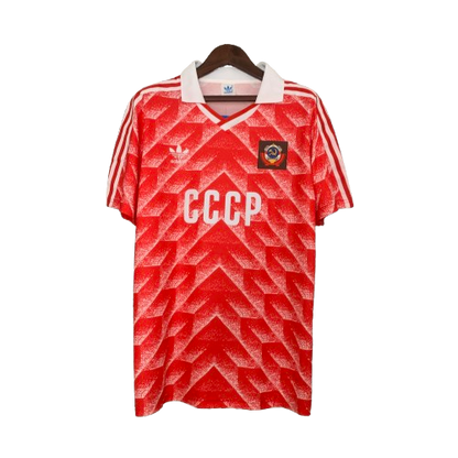 Camiseta Unión Soviética local Retro 1987/1988 vista sobre fondo blanco