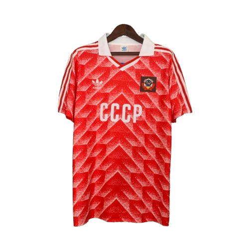 Camiseta Unión Soviética local Retro 1987/1988 vista sobre fondo blanco