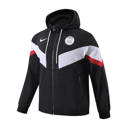 Campera PSG rompe viento 2024 vista sobre fondo blanco