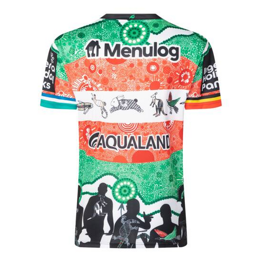 Camiseta Rugby The South Sydney Rabbitohs - Ed. Indigenous 2024 vista sobre fondo blanco