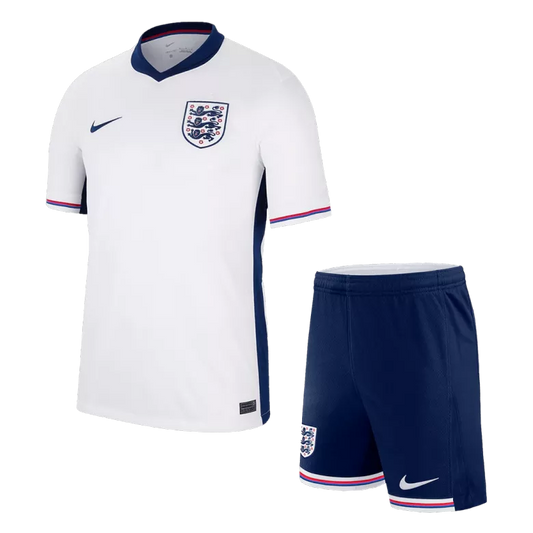 Camiseta + short Inglaterra local 2024 - NIÑOS vista sobre fondo blanco