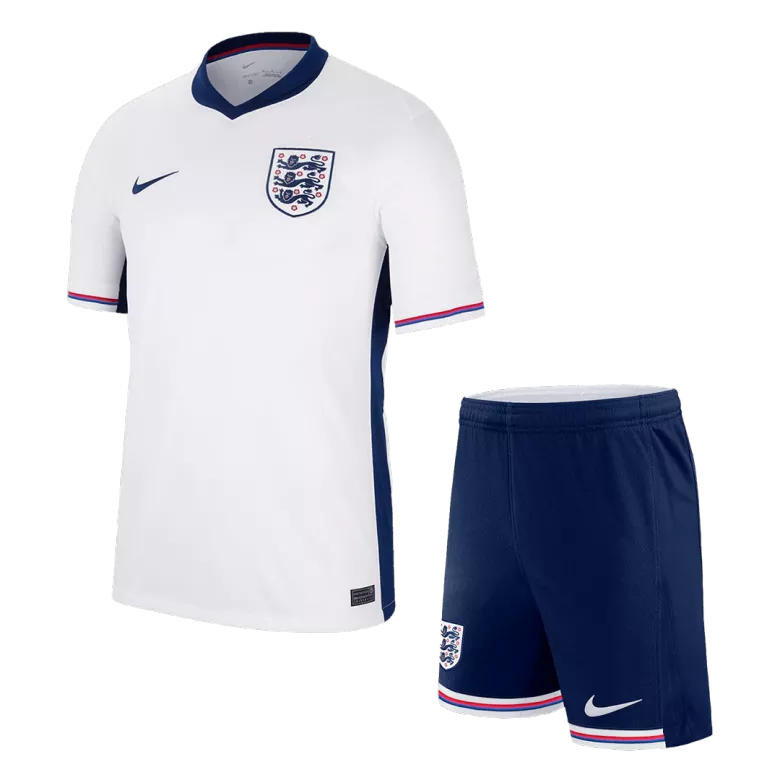 Camiseta + short Inglaterra local 2024 - NIÑOS vista sobre fondo blanco