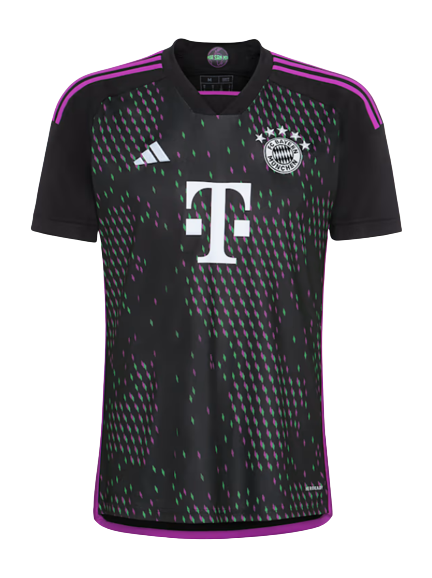 Camiseta Bayern Munich alternativa 2023/2024 vista sobre fondo blanco