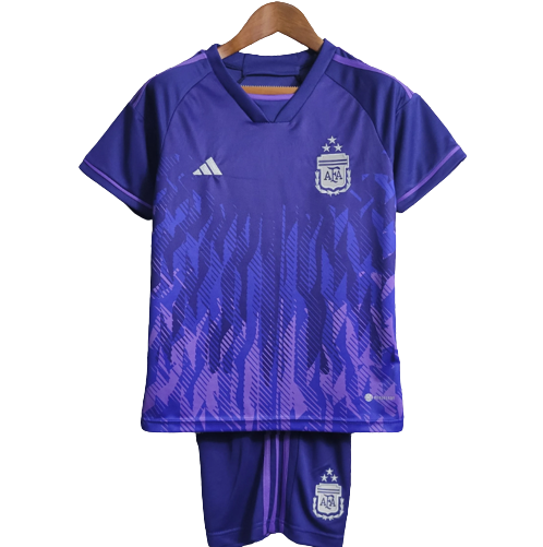 Camiseta + short Argentina visitante niño 2022
