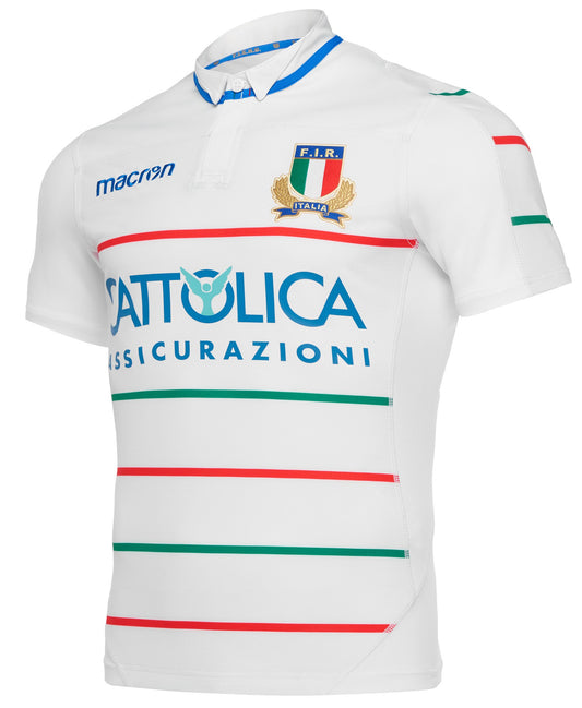 Camiseta Rugby Italia alternativa vista sobre fondo blanco