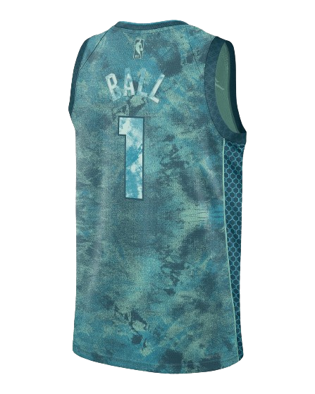 Camiseta Charlotte Hornets - Edición especial 2023 vista sobre fondo blanco