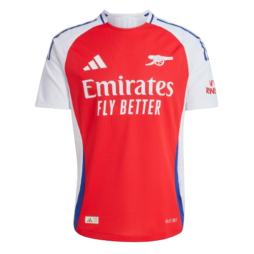 Camiseta Arsenal local 2024/2025 vista sobre fondo blanco