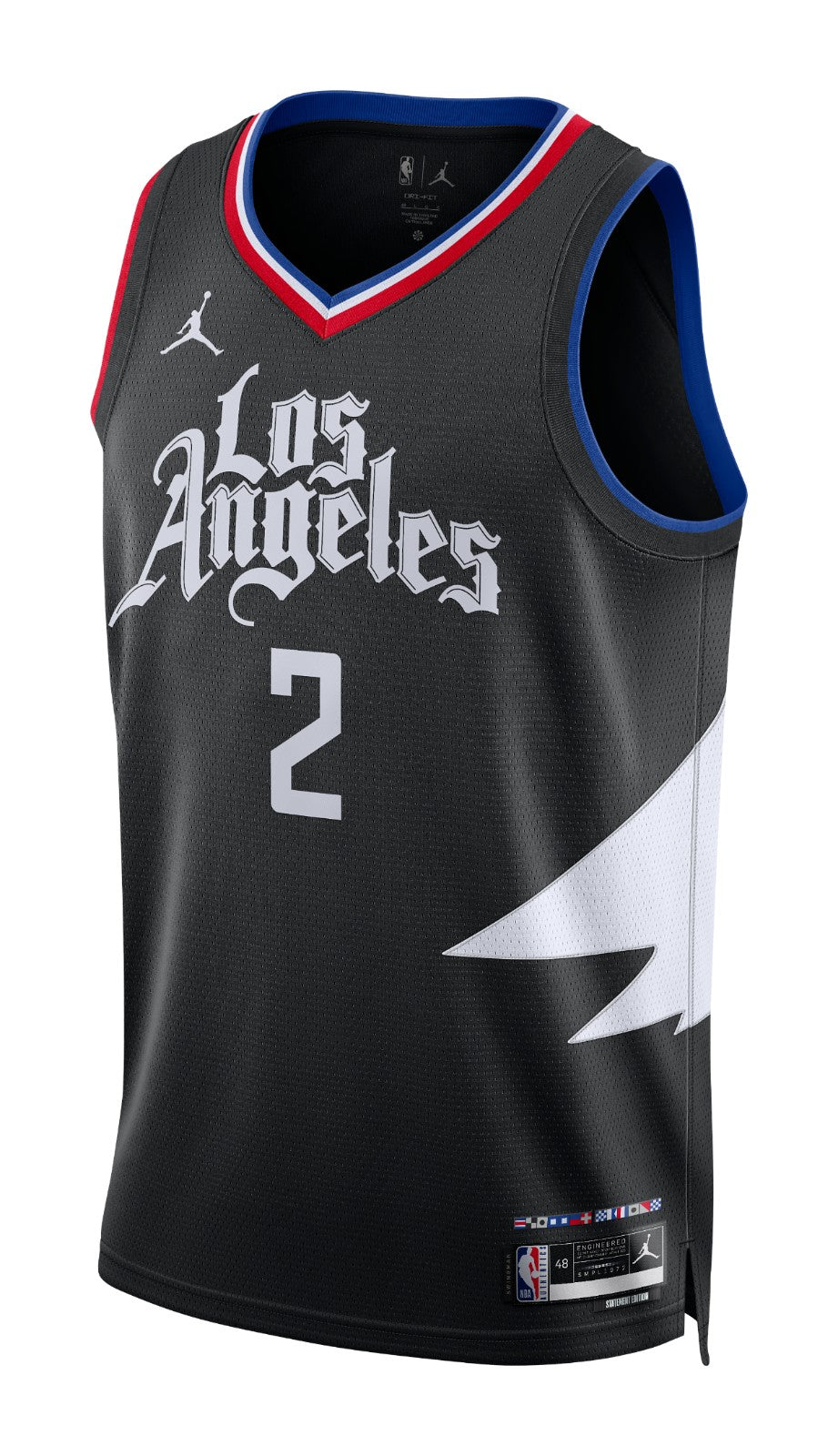 Camiseta Los Angeles Clippers Jordan Statement Ed. 2024 vista sobre fondo blanco