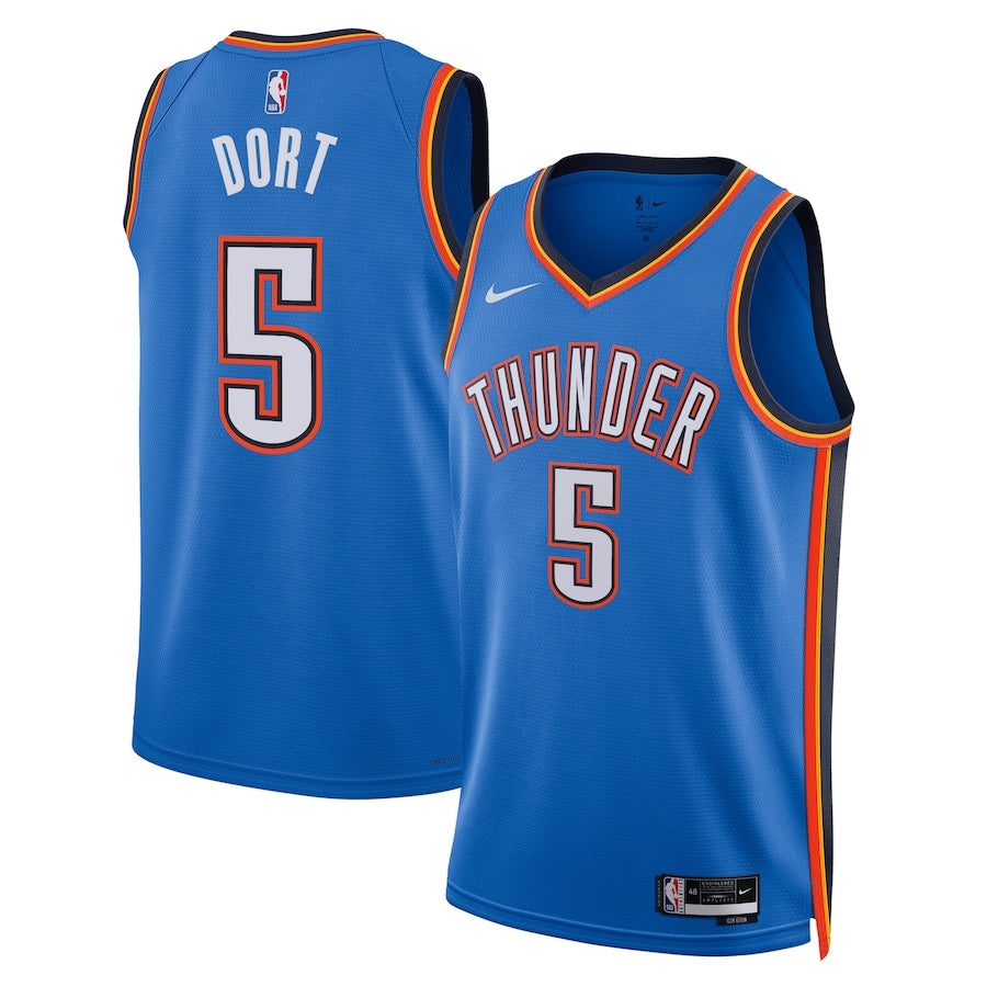 Camsieta Oklahoma Thunder Icon Edition 2024 vista sobre fondo blanco