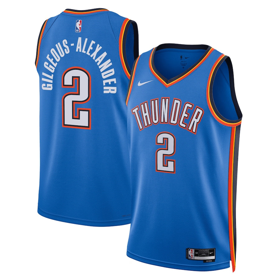 Camsieta Oklahoma Thunder Icon Edition 2024 vista sobre fondo blanco