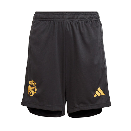 Short Real Madrid tercera 2023/2024 vista sobre fondo blanco