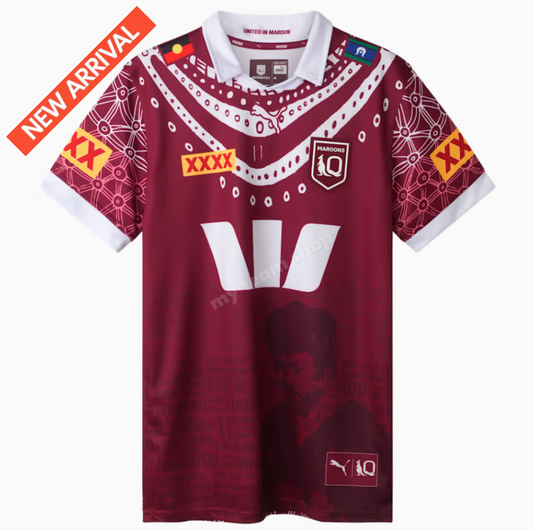 Camiseta Rugby QLD MAROONS STATE OF ORIGIN 2025 NRL INDIGENOUS