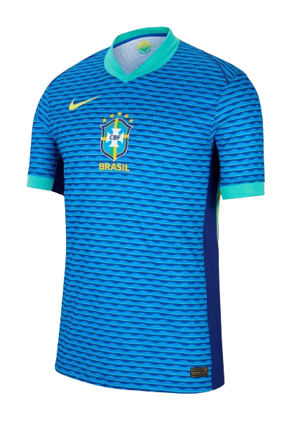 Camiseta Brasil alternativa - Copa América 2024 vista sobre fondo blanco